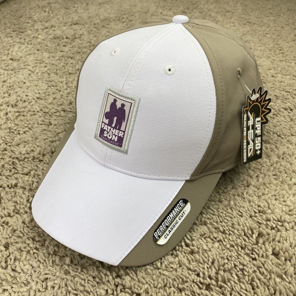Father & Son Team Classic Hat 2023 Adjustable White Beige Ahead‎ Classic Cut Cap